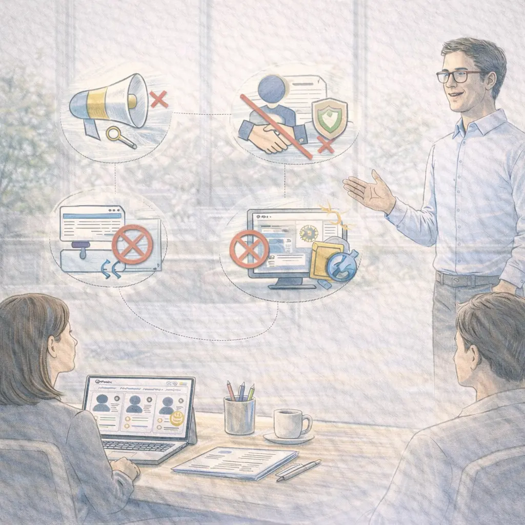 Illustration: Klare Grenzen und transparente Zuständigkeiten – ohne Eingriff in externe Systeme.